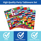 96 Pcs International World Flags Plates And Napkins Party Supplies Travel Trip Around The Globe Tableware Set Retirement Party D