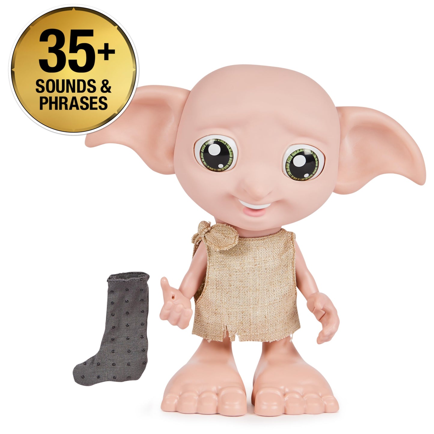 Wizarding World Harry Potter, Interactive Magical Dobby Elf Doll With Sock, Over 30 Sounds & Phrases, 8.5-Inch, Kids Toys For Ages 6 And Up