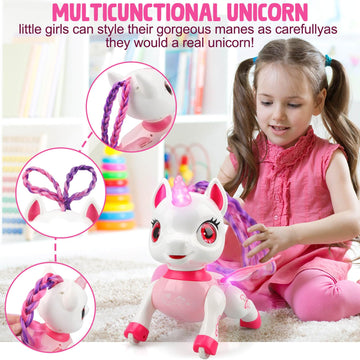 Britik Unicorn Toys For Girls Age 4-6: Robot Pets For Kid Remote Control Robot Toy For Ages 5-7 Smart Robot Girl Toy Age 4-5 Rob
