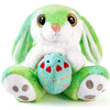 HO-EF Easter Bunny Stuffed Animal with Egg(Reversible), 8.5'' Plush Bunny with Floppy Ears, Sitting Rabbit Plush Toy Great Gift 