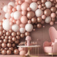 Rose Gold Balloons, 140Pcs Metallic Rose Gold Balloons 18 12 10 5 Inch Different Sizes Pack Party Latex Balloons For Birthday Ha