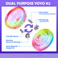 Magicyoyo Responsive Yoyo K2 Crystal Yoyo For Kids, Professional Yoyo 2 Pack, Dual Purpose Plastic Yo Yo With Unresponsive Bearings+12 Yo-Yo Strings+2 Holes Yoyo Case Bag(Crystal Gradient + Pink)