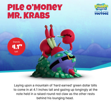 Youtooz Spongebob Squarepants Pile O'Money Mr. Krabs 4.1'', Pile O'Money Mr. Krabs Vinyl Figure, Collectible Mr. Krabs From Spon