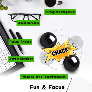 Cool 1.26 Inch Jumbo Magnets Balls Fidget Toys For Adults, Large Fidget Mangetic Sphere With Case, Ferrite Putty Office Desk Decorations Fidget Toy Stones Holiday Stocking Stuffer Gift 5 Pack