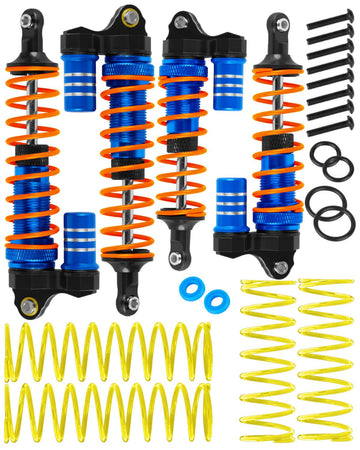 RCMYou RC Aluminum Front Rear Big Bore RC Shock Absorber Upgrades Part for 1/10 Slash,Stampede,Rustler,Hoss 2WD 4X4 VXL,Alloy 4P
