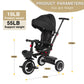 Baby Tricycle, 6-in-1 Folding Kids Trike with Removable Push Handle, Rotatable Seat, Adjustable Canopy, Storage Box, Safety Harn
