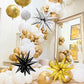 Black Gold Silver Metallic Star Balloons, 36 Pcs Big 25 In Explosion Star Foil Balloons, Starburst Cone Mylar Balloons, Spike Ba