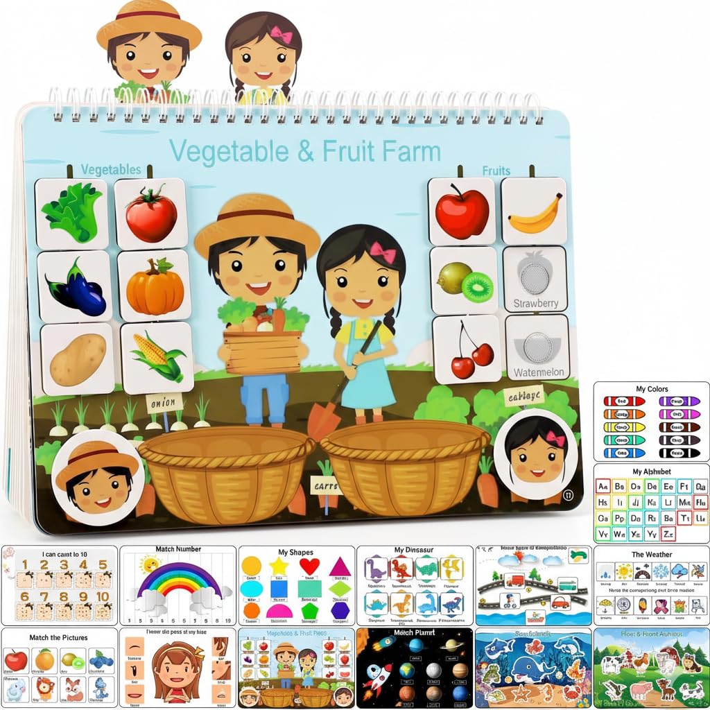 Decovette Busy Binder For Toddlers 1-3 | Montessori Activity Binder & Quiet Learning Kit For 2+ Year Olds | Toddler Activities, 