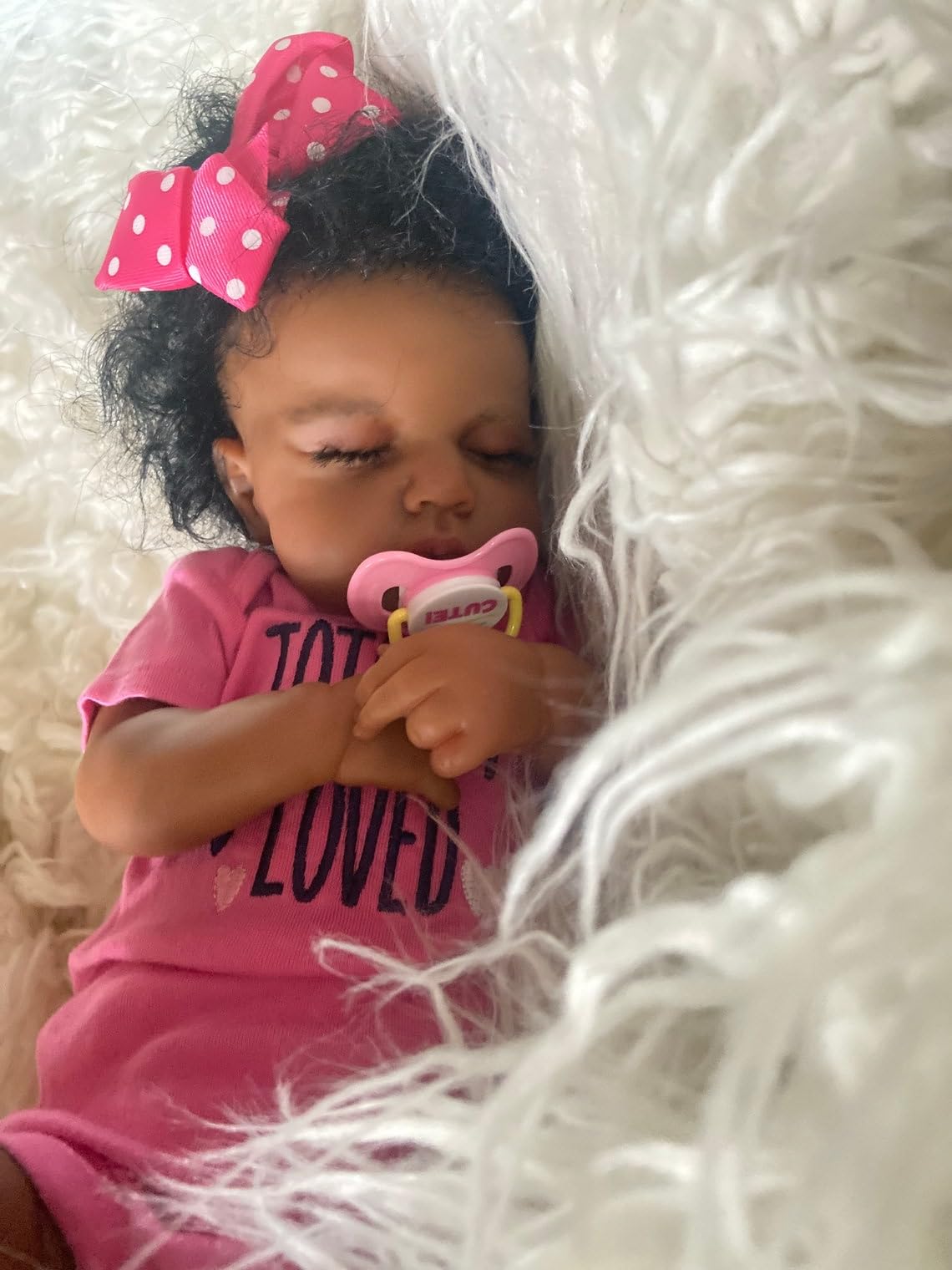 Pinky Reborn Baby Doll Black Girl 20 Inch Realistic Newborn Baby Dolls Realistic African American Reborn Doll Toy With Clothes
