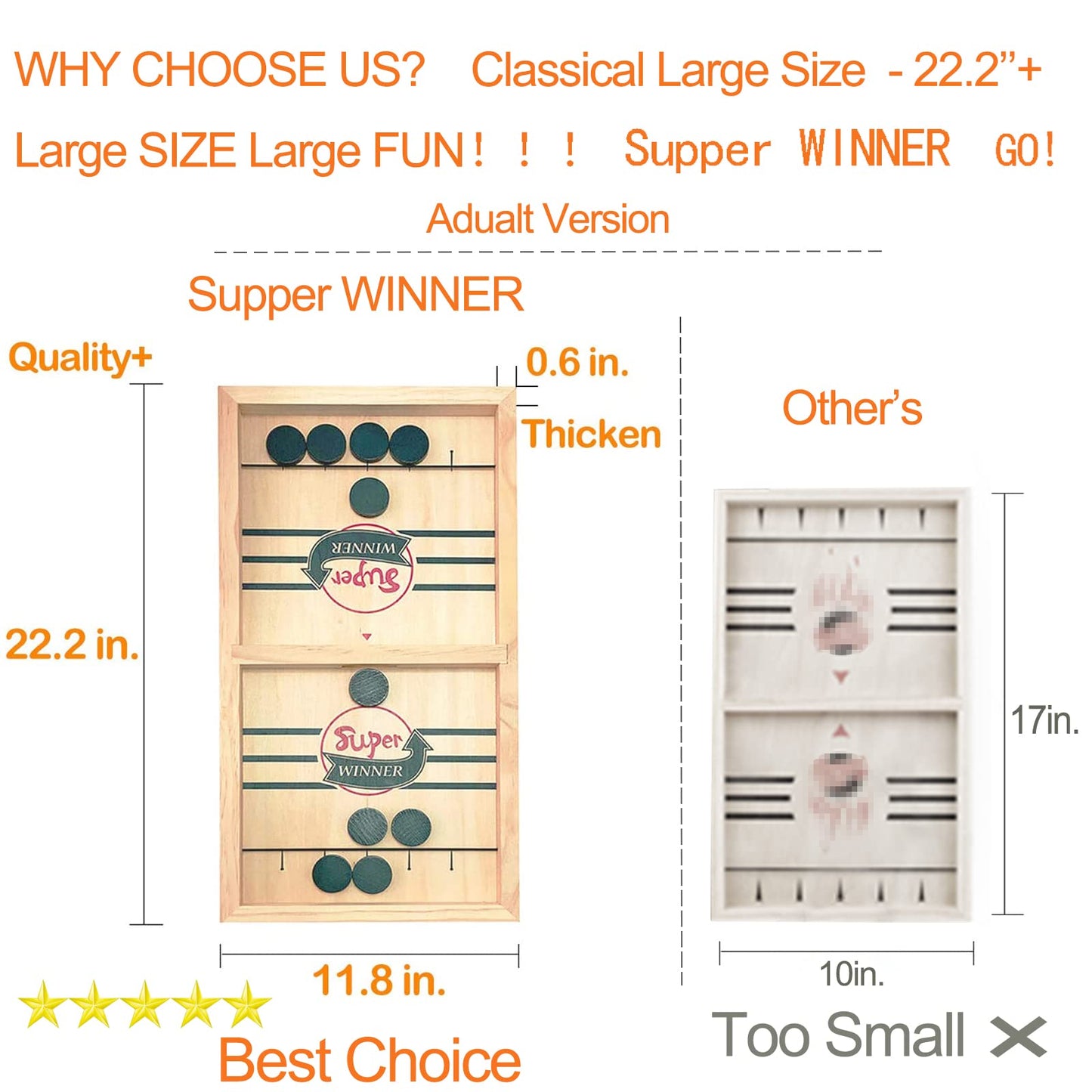 Fast Sling Puck Game,Sling Puck Game,Super Winner Games Toy,Paced Winner Board Games Toys For Kids & Adults Large Size