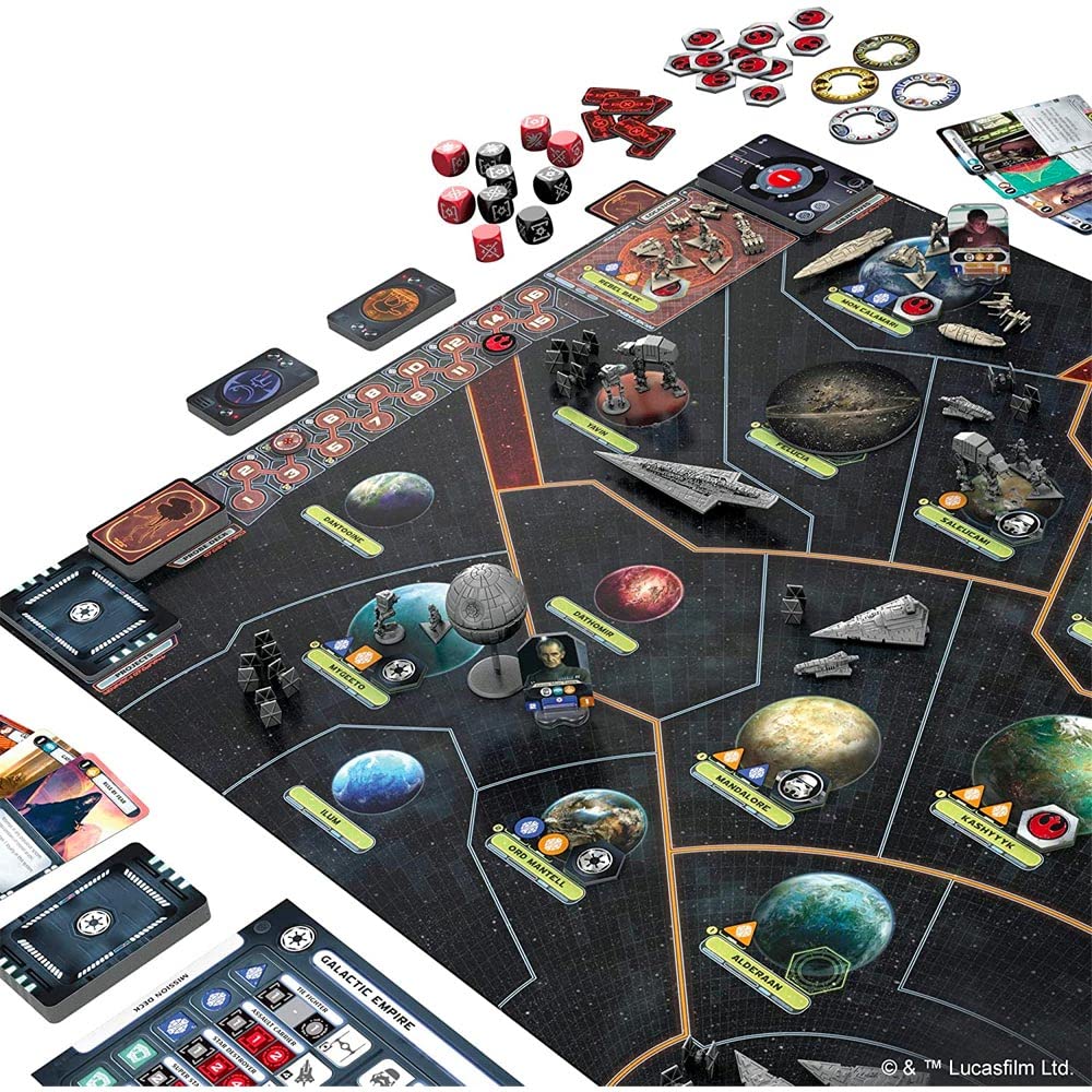 Asmodee Star Wars: Rebellion Board Game - Epic Galactic Empire vs Rebel Alliance Conflict, Tabletop Miniatures Strategy Game for