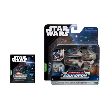 STAR WARS Micro Galaxy Squadron OBI-Wan Kenobi's Jedi Interceptor Mystery Bundle - 3-Inch Light protective covering Class and Scout Class Vehicles with Accessories