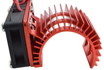 Apex RC Products 540/550 Aluminum Heat Sink W/Two 30mm Fans - 3 Colors to Choose from (Red)