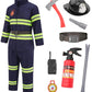 Avady Kids Fireman Firefighter Costume For Boys, Navy Blue, 7-8 Years, Unisex-Kids, Halloween Dress Up Parties