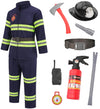 Avady Kids Fireman Firefighter Costume For Boys, Navy Blue, 7-8 Years, Unisex-Kids, Halloween Dress Up Parties