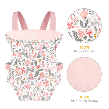 Gagaku Baby Doll Carrier Doll Accessories For 18-Inch Dolls Ikea Doll Reborn Baby Doll Bitty Baby American Girl Doll Carrier For Little Girls – Pink (Reindeer)