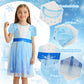 Benylion Princess Dress For Girls Princess Dresses Party Wear Puff Sleeve Tulle Dress For 2-3 Years,Paleblue