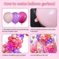 Pink Purple Balloon Arch Kit, Pink Purple Balloon Garland With Rose Red Pink Purple Rose Gold Latex Balloons And Star Foil Ballo