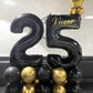 40 Inch Black 25 Number Balloons Giant Jumbo Huge 25 Or 52 Foil Mylar Helium Number Digital Balloons Black Birthday Mylar Digita