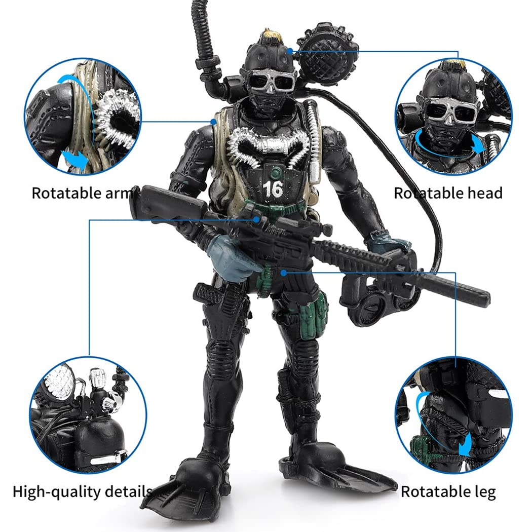 Liberty Imports 12 Pack: US Military Toy Soldiers Playset Army Men Action Figures with Realistic  Gear Combat Accessories for Kids Pretend Battle Play