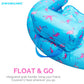 Swimline Original Fabric Covered U-Seat Inflatable Pool Lounger Flamingo Pattern | With Comfortable Sling Seat, Back Rest, And Built In Cup Holder | For Pool, Beach, Lake, And More