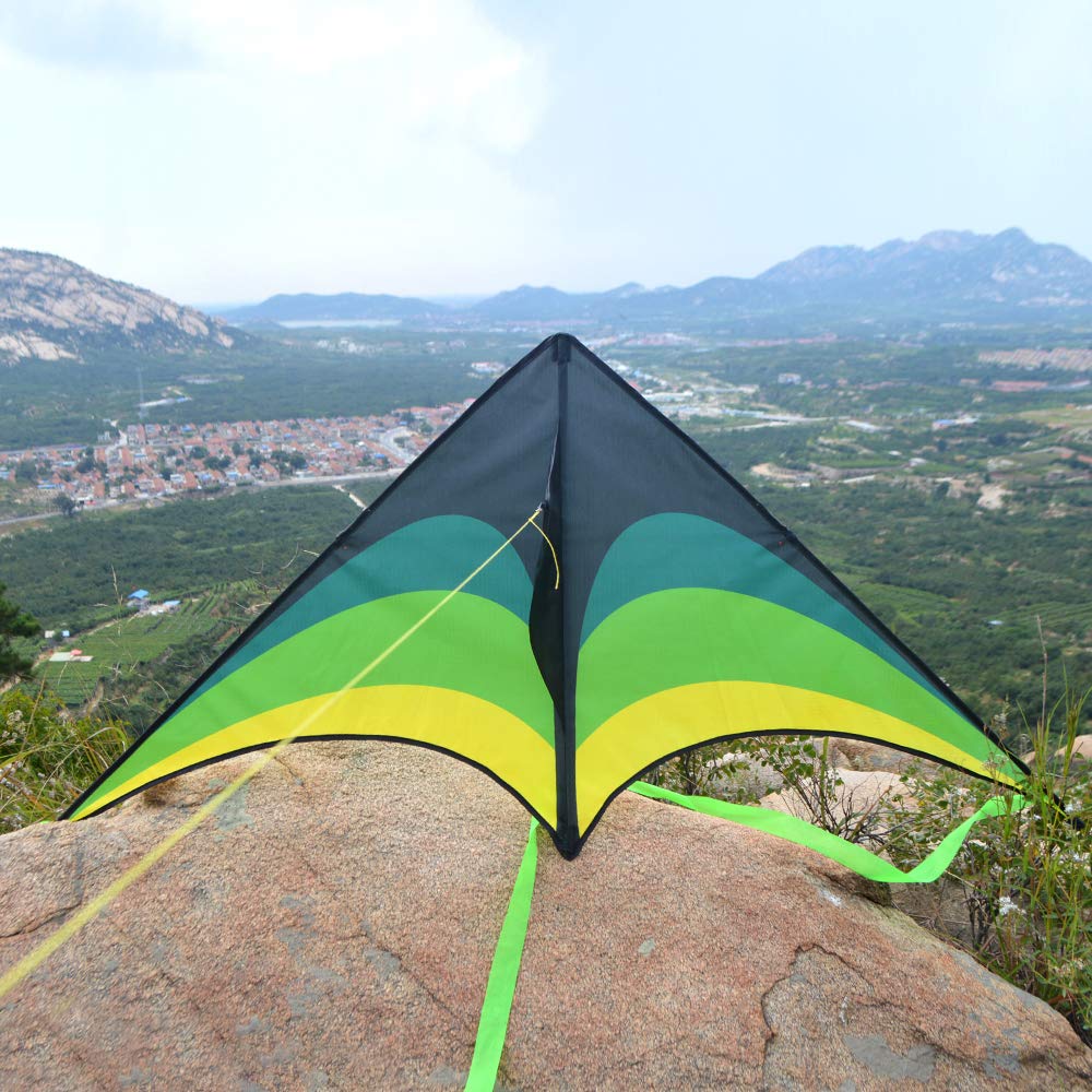 Mint's Colorful Life Delta Kite - Easy to Fly, 300ft String, Large Multi-color, Model 22213902811, Ideal for Kids & Adults