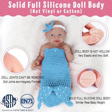 Vollence 23 Inch Full Body Silicone Baby Doll That Look Real Weighted Silicone Real Baby Doll For Kid Birthday Gift New Year Gifts - Boy