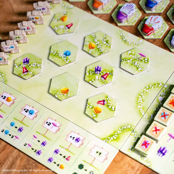 Gnome Hollow Board Game, Thematic Gnome And Garden Tile Laying & Worker Placement Strategy Game For All Ages, Beautiful Art And Game Design By Ammon Anderson, Ages 12+, 2-4 Players, 45+ Min Play Time