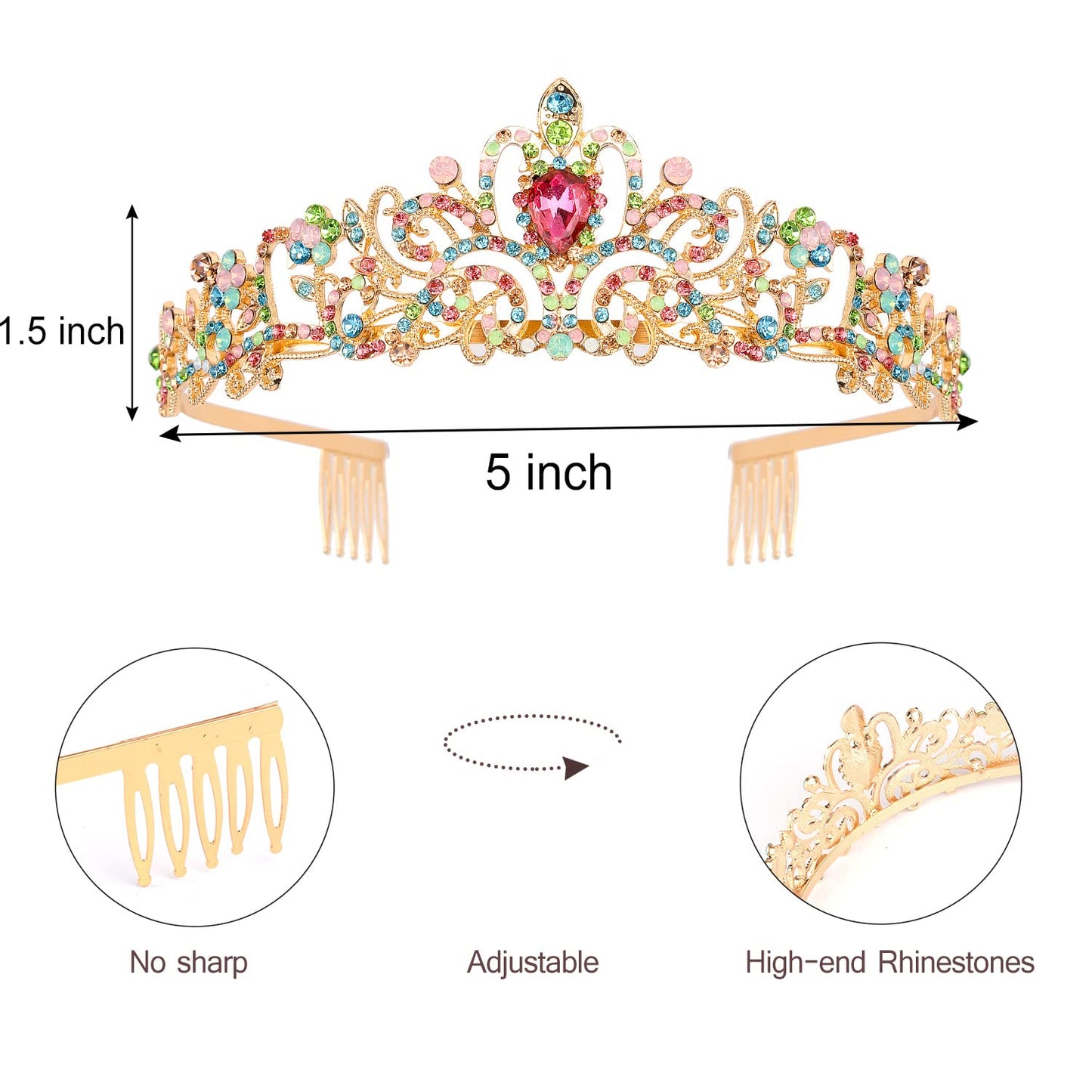 Velscrun Birthday Girl Crown, Birthday Sash For Girls, Tiaras For Girls, Princess Crown Tiara For Girls, Metal, Happy Birthday A