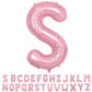 40 Inch Pink Letter Balloons, Large S Letter Balloons Foil Helium Balloons, Mylar Big Single Alphabet S Balloons, Pink Balloon L
