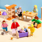 Skylety 10 Pcs Wooden Dollhouse Set Of Mini People Figures Dolls Wooden Doll Pretend Play Figures Accessories For Pretend Dollhouse Toy(Bright Style)