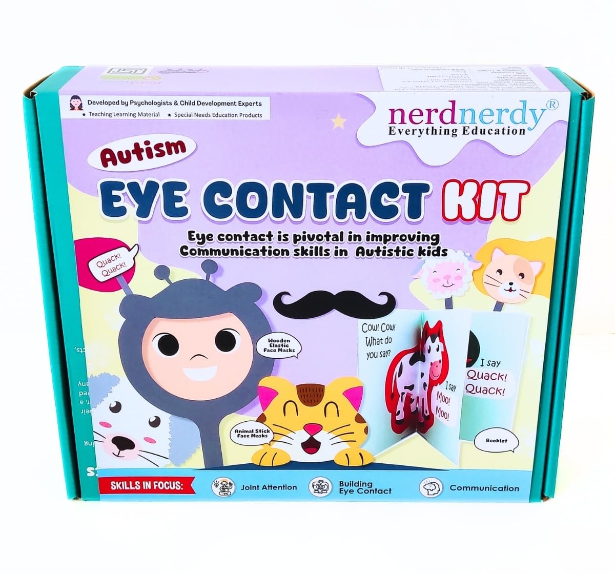 Nerdnerdy Eye Contact Kit/Sensory Toys For Speech Therapy|For Speech Delay In Kids|Smart Book For Kids Autism|Autism Board Game 