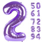 Purple 2 Balloon, Number Balloon 40 Inch, Two Balloon Number Birthday Decorations, Second 2Nd Birthday Party Supplies, Number 2