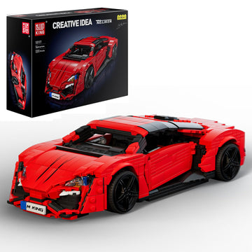 Mould King Car Building Sets, 1:12 Scale Red Sports Car Model, 10117 Collectible Toys Building Kits, Build And Display Construct