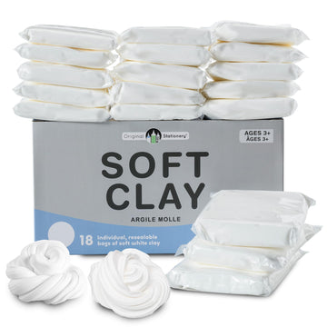 Original Stationery Soft Clay for Slime, XL White Modeling Clay for Art Crafts & Slime Fun, Add to Glue & Shaving Foam to Make B