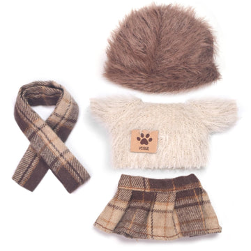 WASAFV Clothes for Labubu (NO Doll) fit 17cm(6.69'')  enhanced Outfit with Accessories  Soft & Stylish Hand-Woven Doll Set  Skirt