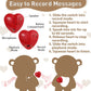 2 Pcs Bear Stuffed Animals With Voice Recorder Set, 60 Seconds Voice Sound Recorder Module 16 Inch Soft Plush Bear Cute Stuffed Bear With Zipper Sound Box Recordable Heart For Boys Girls (Light Brown)