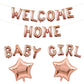 Welcome Home Baby Girl Letter Balloon Banner With Star Foil Balloons For Newborn Baby Girl Baby Shower Home Family Party Decorat