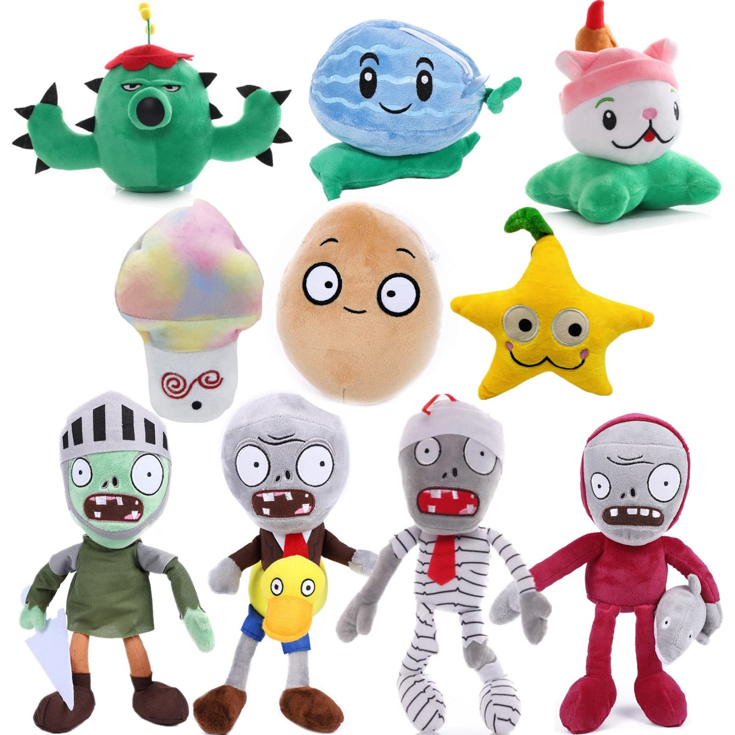 Jhesao 10 Pcs Plants And Zombies Plush Zombies Plants Sets Toy, 1 2 Stuffed Soft Doll Pvz Plush Figure Doll New