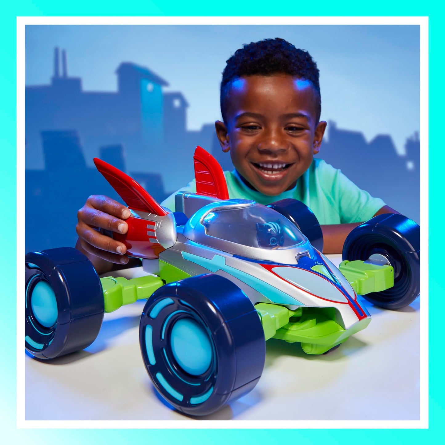 PJ Masks Power Heroes Convertible Vehicle - Large Multi-Coloured Hero Flash with Lights & Sounds (Model F7599)
