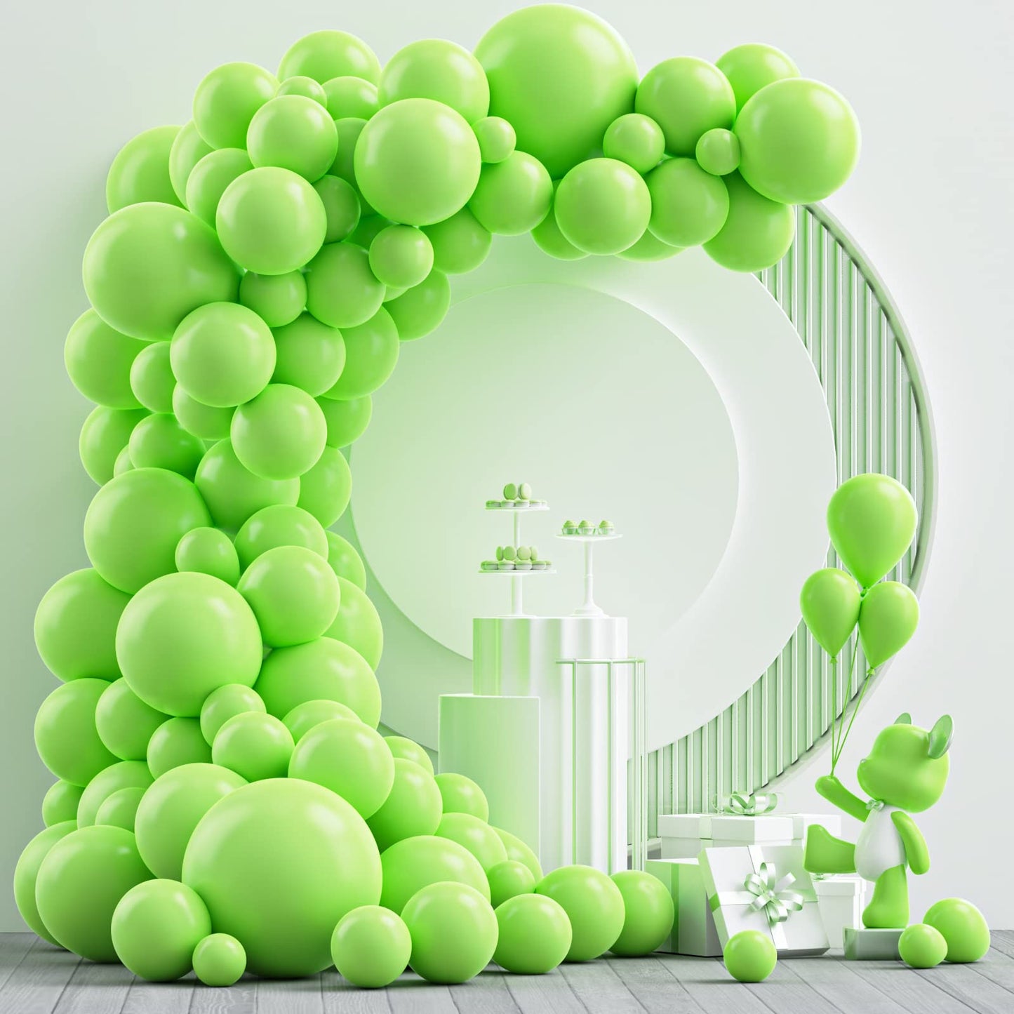 Nisocy Lime Green Latex Balloon Arch Garland Kit,102Pcs 18In 12In 10In 5In For Birthday Wedding Baby Shower Jungle Summer Fruit