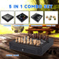 GSE Games & Sports Expert 5-in-1 Board Game Set - Leather, 12.5" - Chess, Checkers, Backgammon, Chinese Checkers, Poker Dice