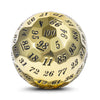 DNDND Sigle Gold Metal D100 Dice, 100 Sided Dice with Metal Case and Velvet Bag (Gold with Black Number)