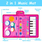 2 In 1 Musical Toys For Toddlers 1-3 Piano Keyboard & Drum Mat, Music Sensory Play Mat Baby Toys For 1 Year Old Developmental Toddler Girl Toy Age 1-2 Birthday Gifts For 1 2 Year Old Girls Present