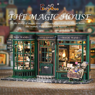Cutebee Diy Miniature Dollhouse Kit, Diy Wooden Dollhouse Kit Miniature House Kit, Creative Room Idea(Magic House)