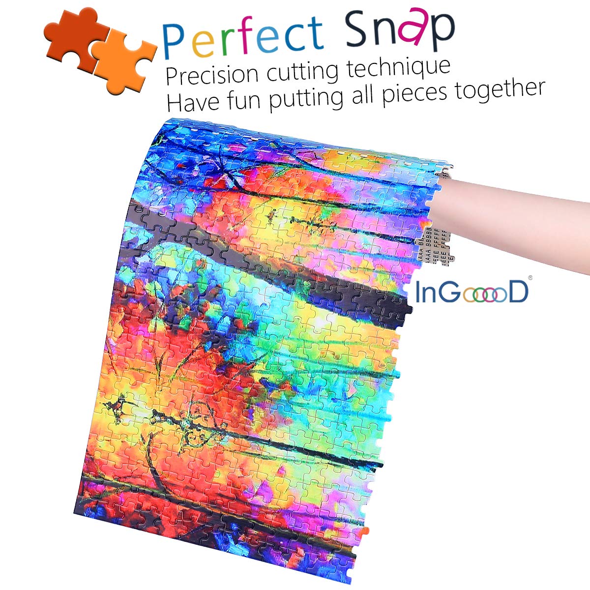 Ingooood- Jigsaw Puzzle 1000 Pieces- Must-Have Collections Series-Rainy Night Walk,Accompanied Oil Painting Jigsaw Puzzles For Adults Teens Kids Brain Teaser (Accompanied)