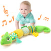 Lightdesire Baby Toys Musical Dinosaur,Infant Stuffed Animal Toys With Crinkle And Rattles,Soft Sensory Toys With Textures For Tummy Time Newborn Boys Girls 0 3 6 12 Months(Green)