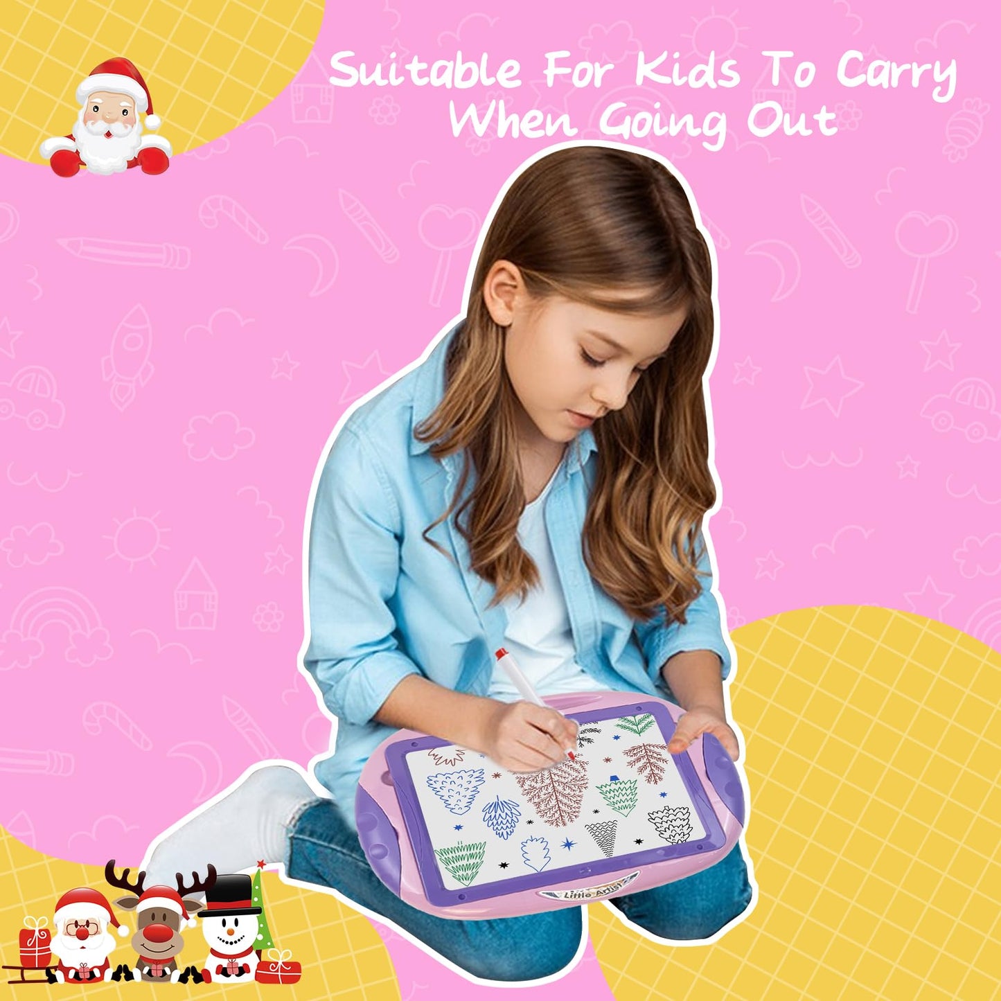 1 2 3 Year Old Girl Birthday Gift, Toddlers Toys With Magnetic Letters, Double Sided Doodle Board And Learning Toys For 1-3 Year