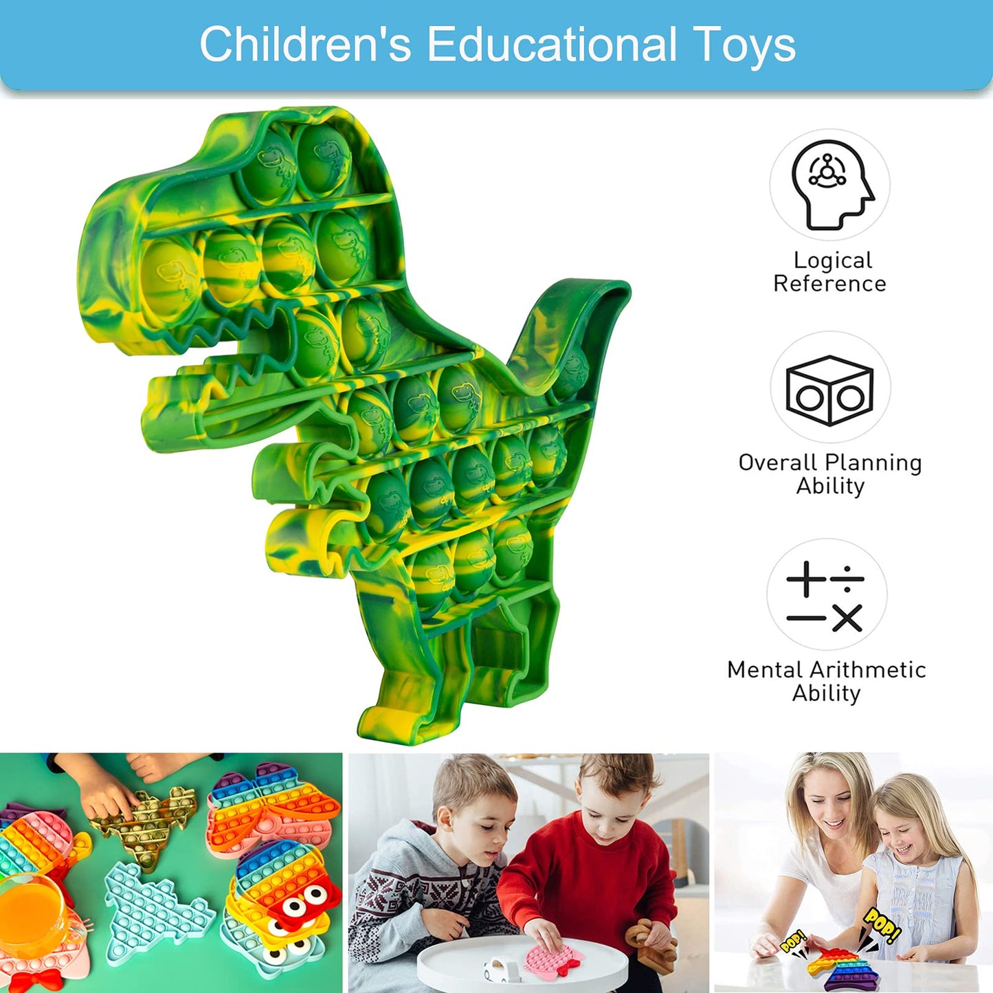 Aizixin Pop Bubble Fidget Sensory Toys, Squeeze Sensory Toys, Novelty Gifts For Boys And Girls, Stress Relief And Anti-Anxiety T