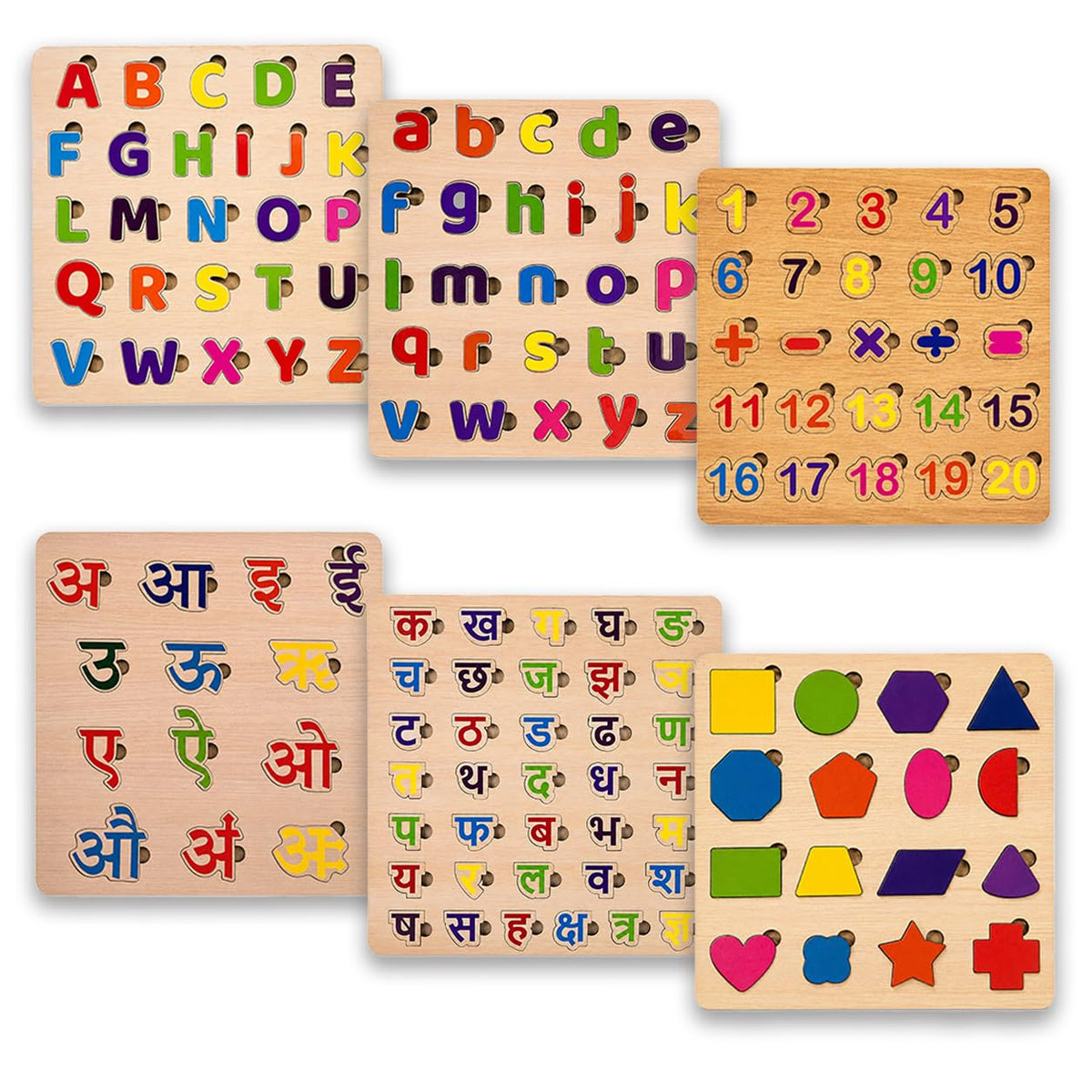 Navarth Educational 6in1 Peg Puzzle Set for Kids